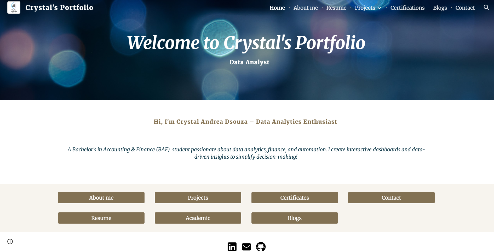 Portfolio demo with google sites